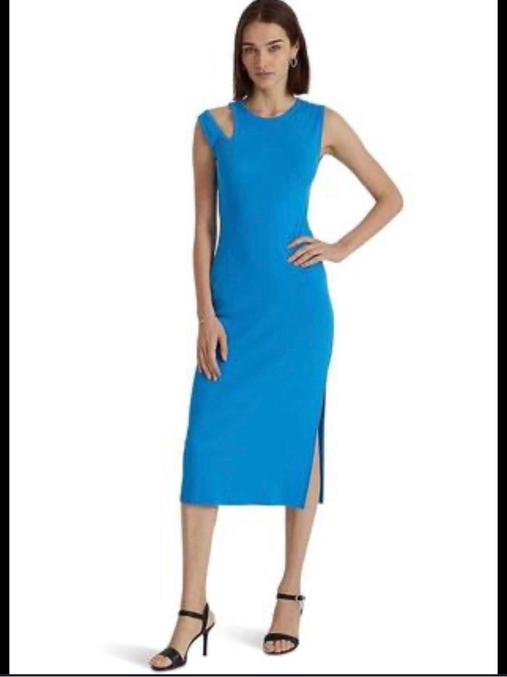 Ralph Lauren Bright Blue Sleeveless Cutout Midi Dress